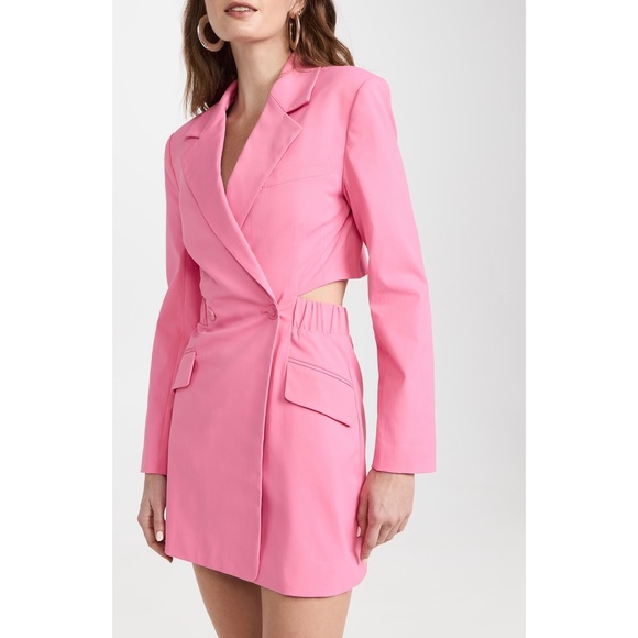 Jonathan Simkhai Kylo blazer mini dress taffy pink